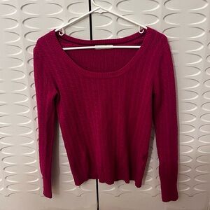 Old Navy Women's Fuchsia Scoop Neck Knit Sweater, Size Small